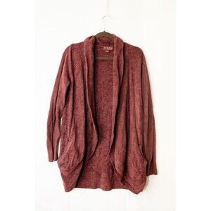 Barefoot Dreams Cozychic Lite L brown cardigan sweater